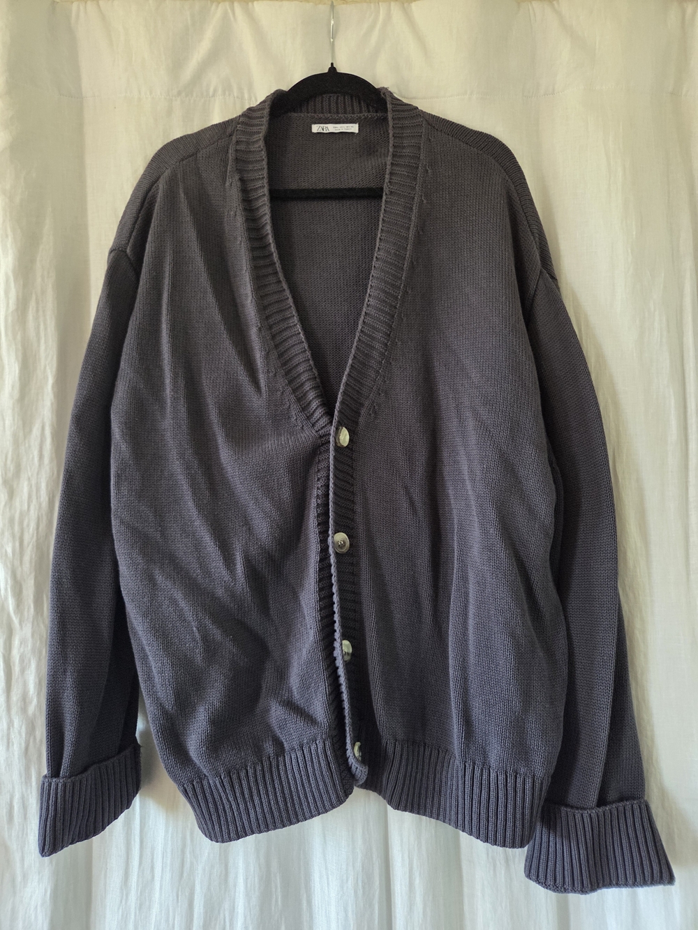 Zara | Charcoal Gray Button-Front Women's Cardigan